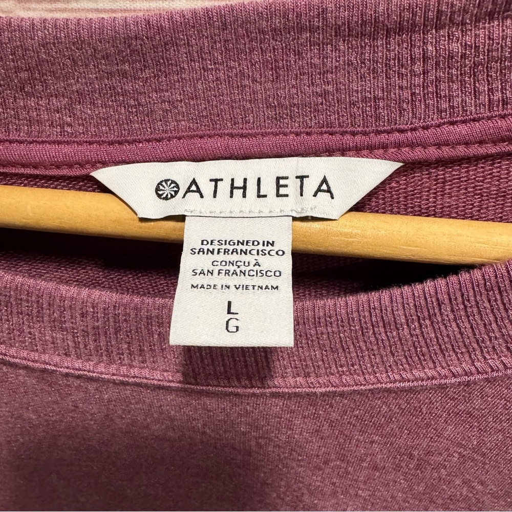 NWT Athleta Marina Saeatshirt in Tawny Rose Heather Sz L - Picture 8 of 14